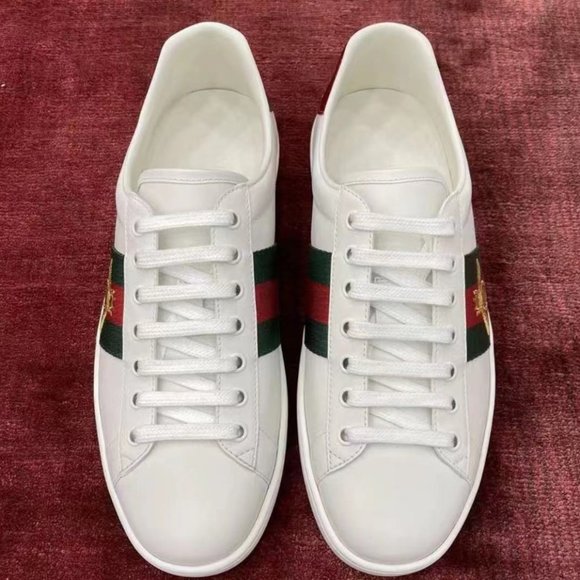 Guccl classic Bee little white shoes